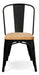 Lumax Silla Tolix Metálica Vintage Asiento En Madera - Negro 1