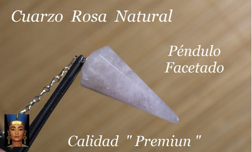 Natural Rose Quartz Pendulum - 6 Faceted Sides - 4.0 Cms 2
