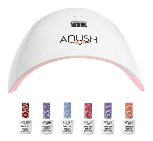 6 Esmaltes Semipermanentes Anush + Cabina Beauty Nail Lamp 0