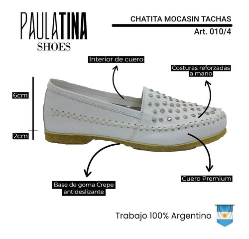 Women's Moccasin Flats with Studs - Paulatina Shoes 1