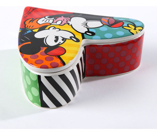 Ceramic Heart Mickey & Minnie by Romero Britto 1