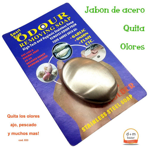 D+M Bazar Jabon De Acero Inoxidable Anti Olores Redondo 3