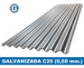 Ternium Chapa Techo Galvanizada Acanalada C25 Hoja De 1,10 X 3,50 Mt 2