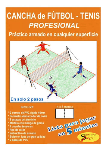 Cancha Futbol Tenis Profesional Red 4 Metros Santana Juegos 3