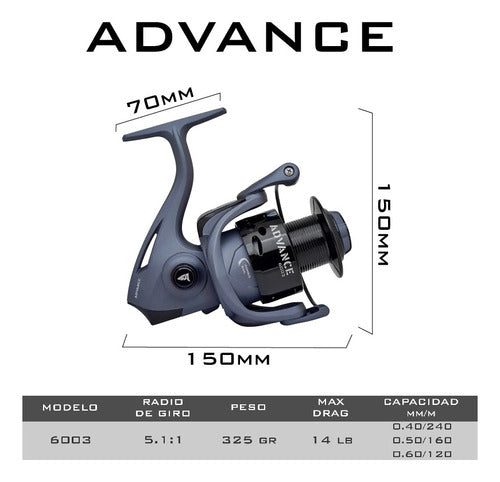 Caster Valiant Heavy Fishing Rod 200g + Caster Advance 6003 Reel 1