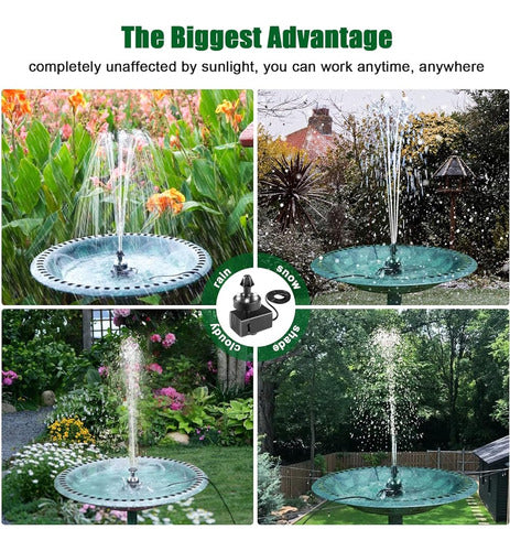 SZMP Bird Bath Fountain, Improved Working Fountain Pump with Lights 4