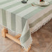 El Capitán Rectangular Linen Tablecloth Green and White 148cm x 220cm 1