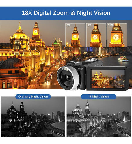 Brand Name 4K 48MP Video Camera with Night Vision and 18X Zoom 3