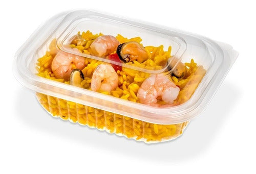 Disposable Plastic Trays 102 with Hinged Lid (x 50 Units) 1