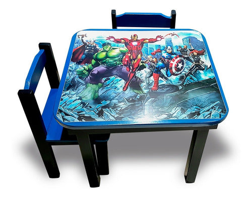 MyA Table + 2 Painted and Hydro-lacquered Children's Chairs 1