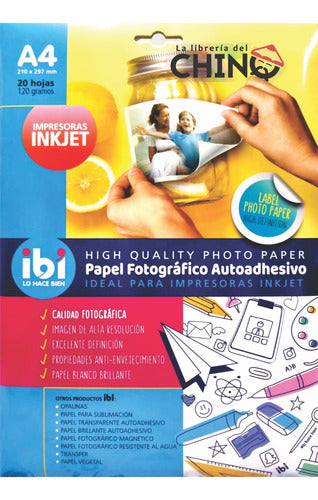 Papel Fotografico Ibi Autoadhesivo A4 20 Hojas 120g Stickers 0