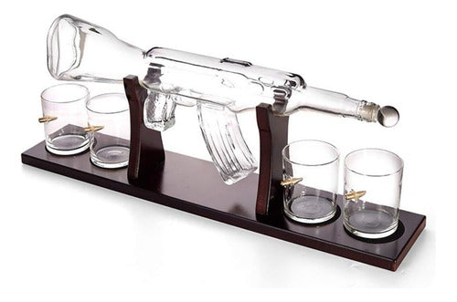 Generic Whisky Decanter Set in Gun Shape with 4 Glasses 0