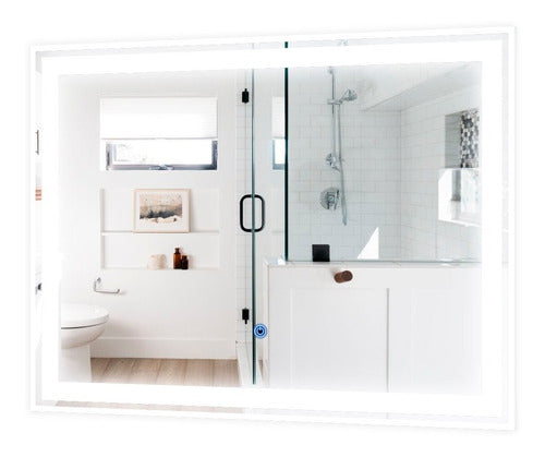 Guala Rectangular Mirror with LED Light 80x60 cm Touch Bathroom 220v 0