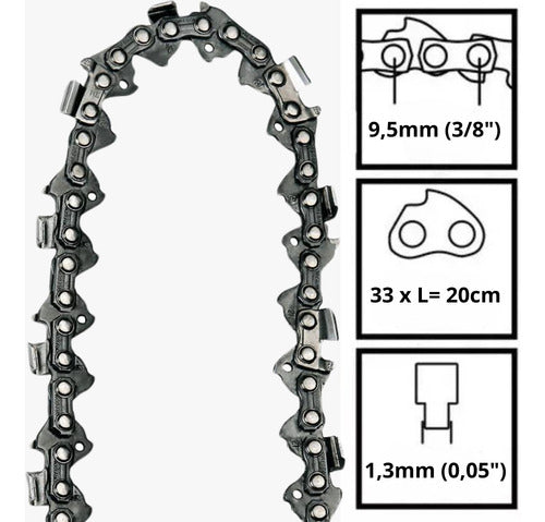 Repuesto Cadena De 20cm De Motosierra Einhell Fortexxa 18/20 1