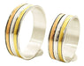 Entre Joyas Alianzas Compromiso Plata 925-Oro Anillos Boda De Tricolor 5