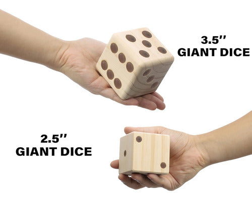 SPORT BEATS Large Wooden Yard Dice Set of 6 with Two Games 1