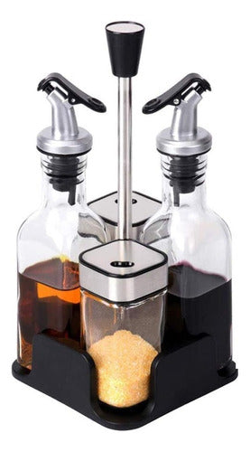 LG Amoblamientos Condiment Dispenser with Stand 4 Jars 0