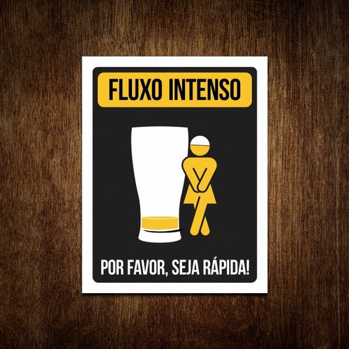 2 Plaquinhas Retro Banheiro Cerveja Bar Fluxo Intenso 1