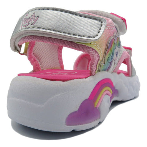 Footy Girls' Unicorn Light-Up Sandals with Velcro FS1142 1