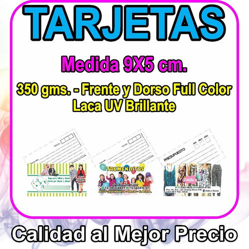 1000 Tarjetas Personales Frente Y Dorso Full Color 0