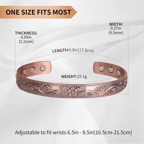 Magenergy 2 Magnetic Copper Bracelets for Arthritis with Magnets 4