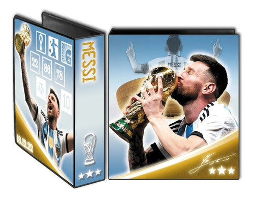 School Folder N°3 Messi World Cup Champion Argentina 3 Stars 0