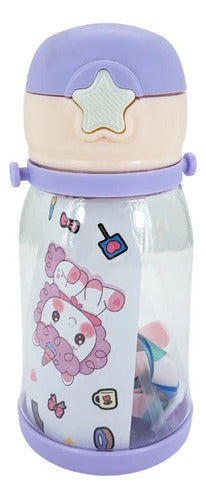 Mix Market Children's Bottle Cup Horned Deer 600ml with Strap and Stickers 7