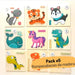 Cubeta Pack X5 Wooden Puzzles Animals/Transport/Dinos 1