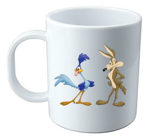 EXXE White Plastic Sublimated Mug El Coyote and The Road Runner 0