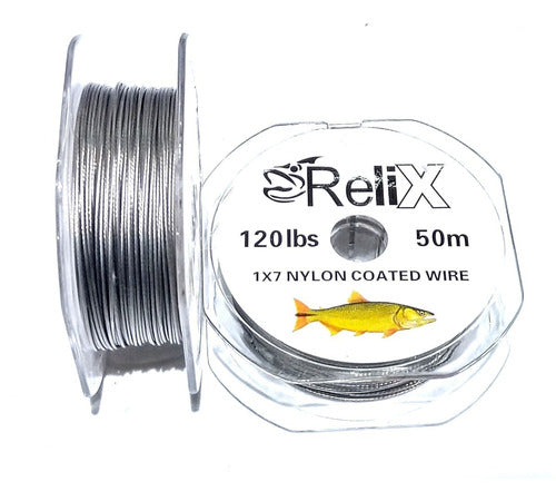 Relix Steel Leader Cable 120 Pounds x 50 Meters Heat Shrinkable 0