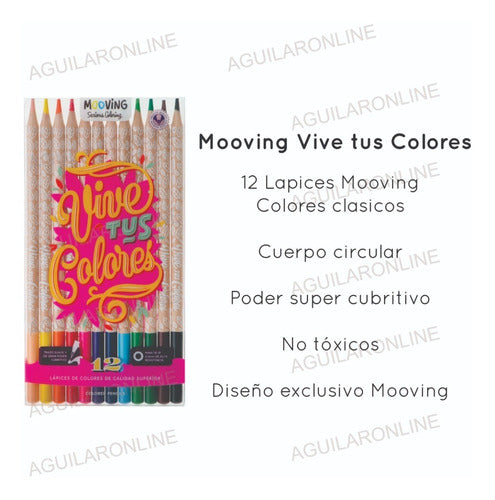 Kit Set 24 Mooving Colored Pencils Classic Neon Graphite 2