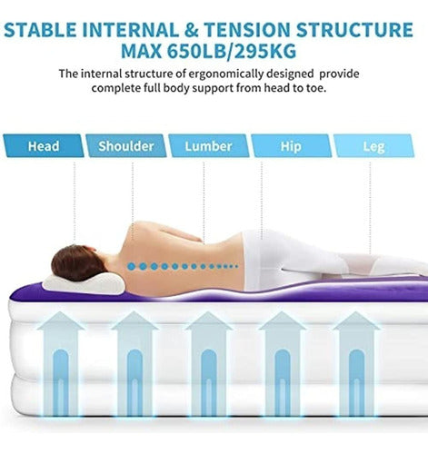 Chillsun Twin Air Mattress Inflable Airbed Con Bomba Incorpo 3