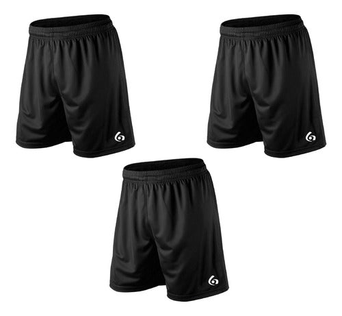 Pack of 3 Gol De Oro Pro Elite Shorts - Soccer Running Basketball 1