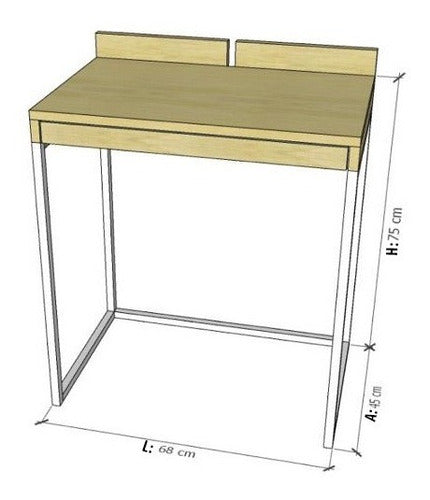 Home Office Desk Iron and Wood /c 4