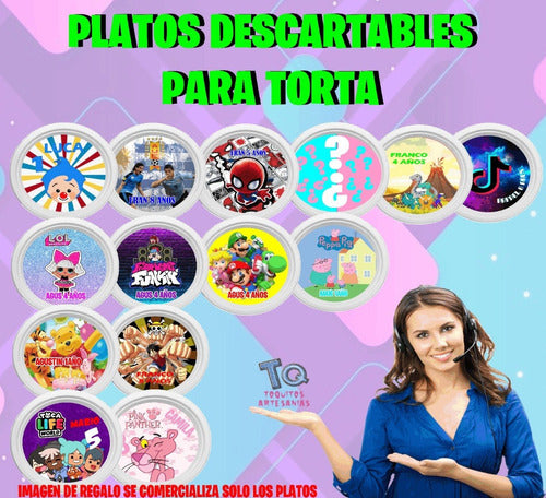 Ninjago Platos Para Torta Pack X10 Personalizado 2