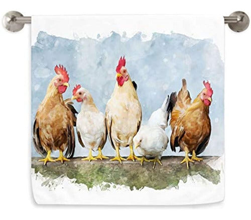 Dujiea Domestic Chicken and Roosters Kitchen Towels 0