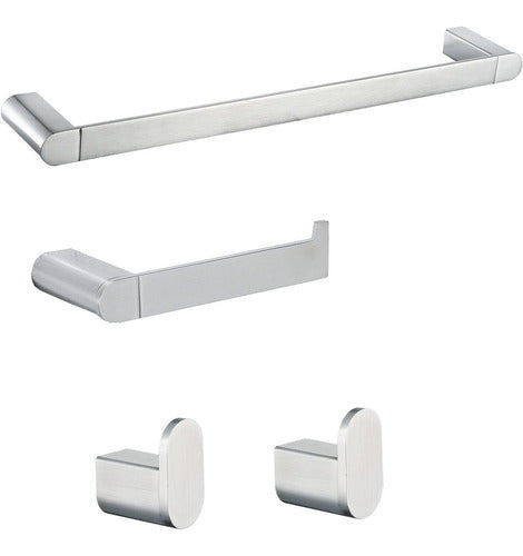 RANDOM 4-Piece Bathroom Hardware Set Brushed Cromo 0