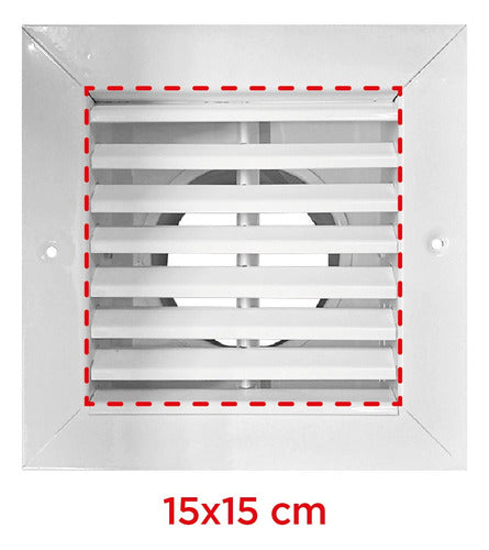 Suref Rejilla Ventilacion 15x15 Conexión Diam 10cm. Exterior 20x20 2