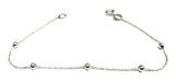 925 Silver Beaded Anklet 0