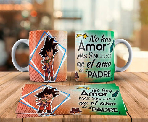 20 Plantillas Sublimación Tazas Padre E Hijo Duos Cartoon 0