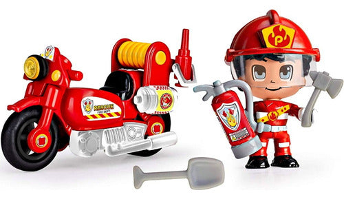 Pinypon Firefighter Action Moto and Figure with Accessories 4