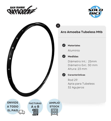 Amoeba Tubeless MTB Rim 32 Holes - Solo Bici 3