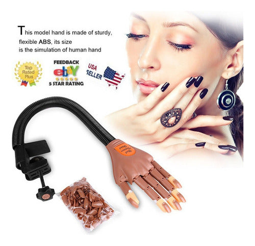 Flexible W/100 Del Nail Trainer Bendable Uñas Arte Práctica 1