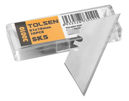 Tolsen Cutter Blades Set 10 Pieces 61x19mm Sk5 -30010 0