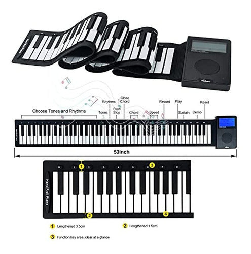 Surnuo Portable Roll-Up Piano Keyboard with 88 Keys 2