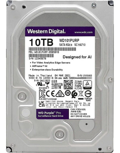 Disco Duro Western Digital 10tb Purple Pro Wd101purp Tranza 0