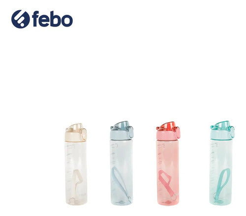 Febo Canva Water Bottle with Straw 550ml in Various Colors 1