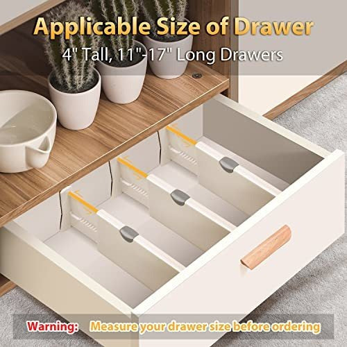 JONYJ Drawer Dividers Organizer 5 Pack, Adjustable Separators 4 High Expandable From 11-17 1