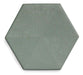 Green Deco Hexagonal Decorative Ceramic Tile 20x23 Cm 7