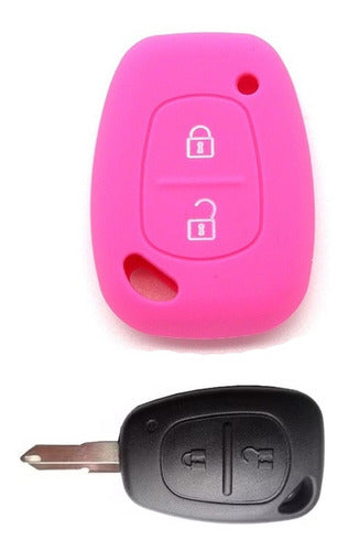 Cubre Volante + Funda Llave Silicona - Renault Clio - Rosa 4